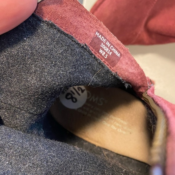 Toms Red Leather Booties Size 8.5 - Picture 6 of 6